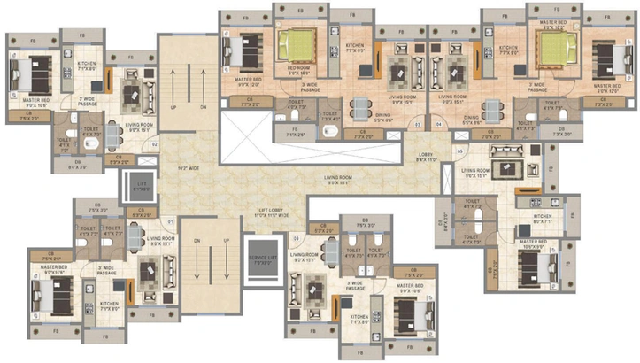 Floor Plan of South Fatima Enclave in Mumbra, Thane - Image 78406