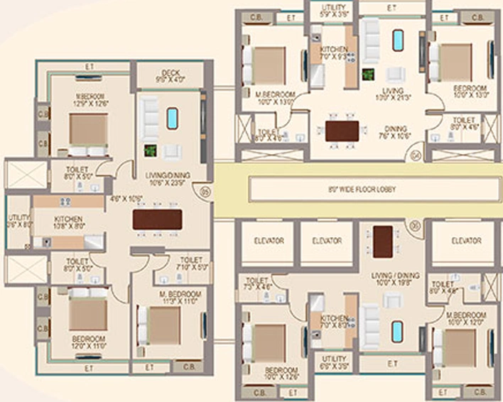 Floor Plan of STG Star Living in Teen Hath Naka, Thane - Image 122795