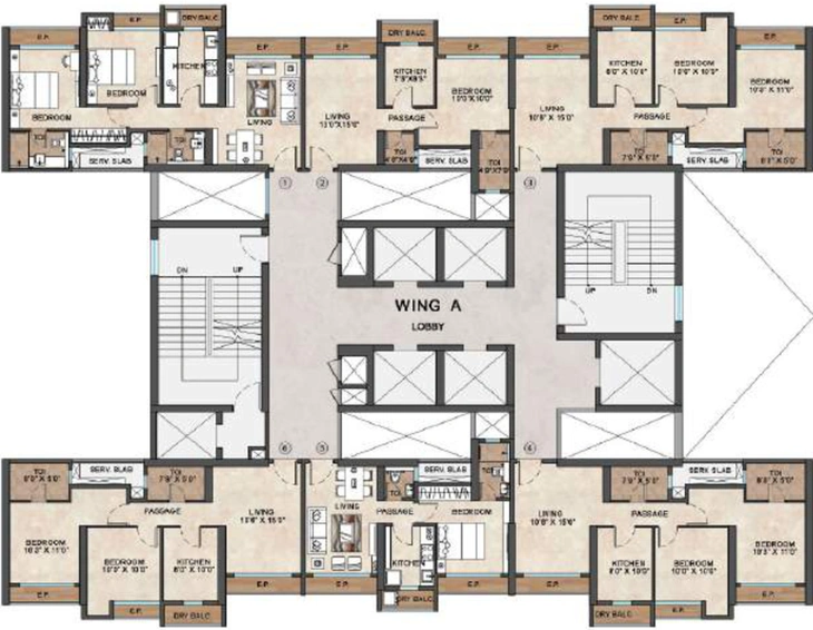 Floor Plan of Ashar Codename Golden Mile in Thane West, Thane - Image 78555