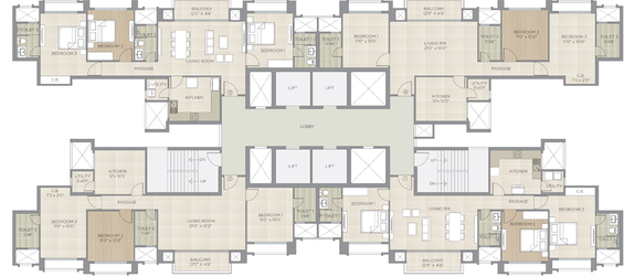 Floor Plan of Hiranandani Aralia in Hiranandani Estate, Thane - Image 80679