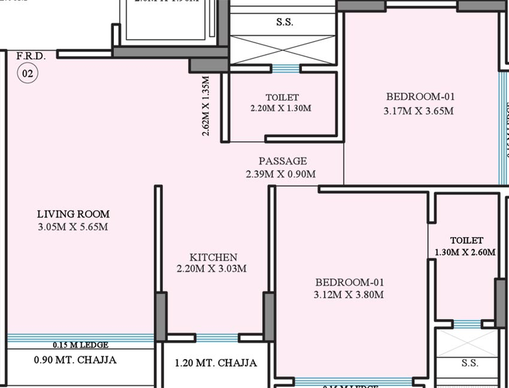 2 BHK Flat in Mangalam Divya Darpan in Andheri West, Mumbai - Image 616278