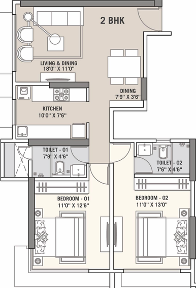 2 BHK Flat in Tricity Natraj in Chembur East, Mumbai - Image 616660