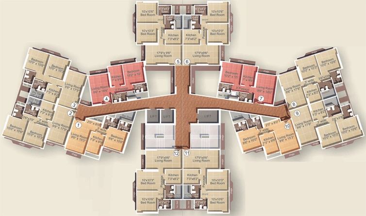 Floor Plan of Vedant Sumeet Elite in Balkum Naka, Thane - Image 122564
