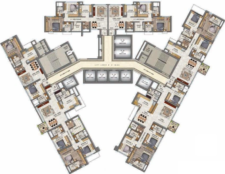 Floor Plan of Transcon Auris Serenity in Malad West, Mumbai - Image 78619