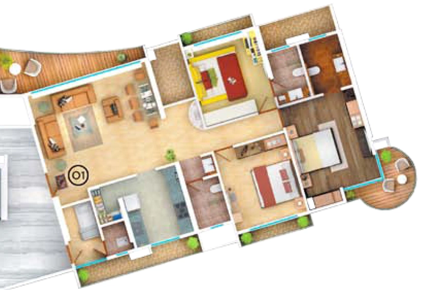 3 BHK Flat in Vijay Orion in Ghodbunder Road, Thane - Image 616940