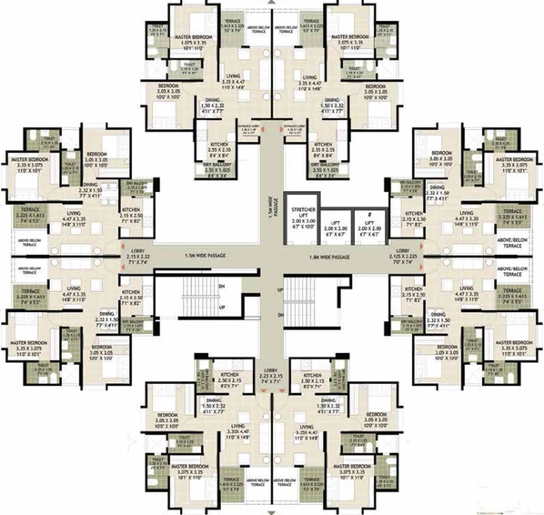 Floor Plan of Kolte Crown in Pimpri Chinchwad, Pune - Image 20352
