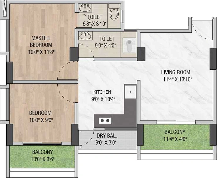 2 BHK Flat in Swami Kalash in Undri, Pune - Image 617453