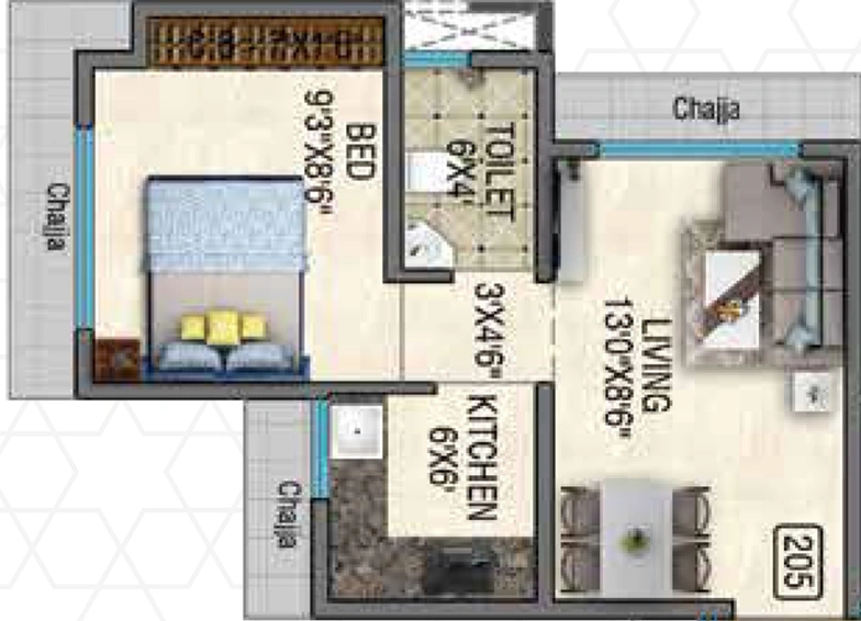 1 BHK Flat in FIA Meridian in Palghar, Palghar - Image 621873