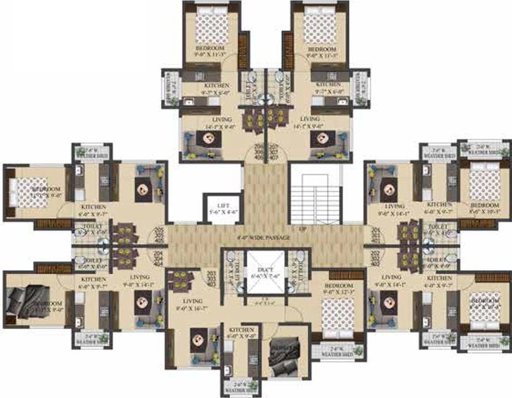 Floor Plan of FIA Orion in Vevoor, Palghar - Image 79726