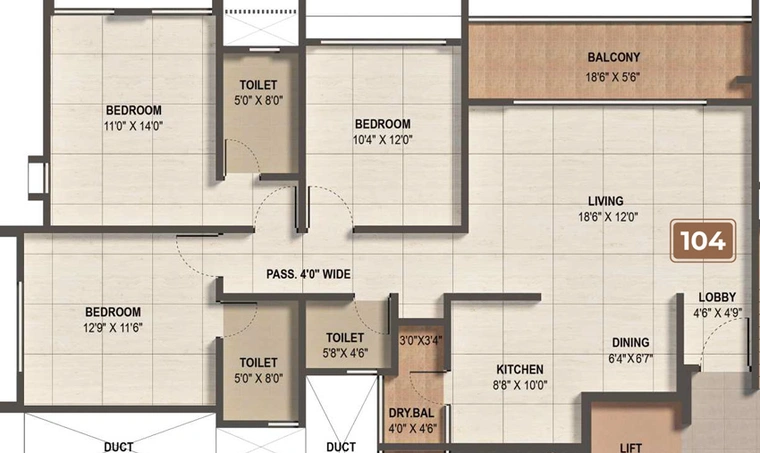 3 BHK Flat in Sai Shriya Anand in Baner, Pune - Image 617807
