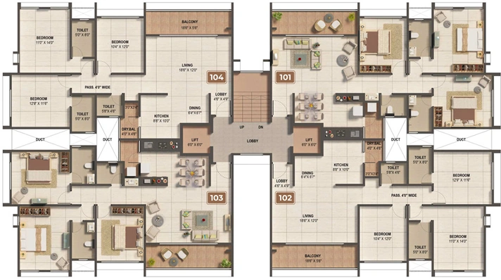 Floor Plan of Sai Shriya Anand in Baner, Pune - Image 78833