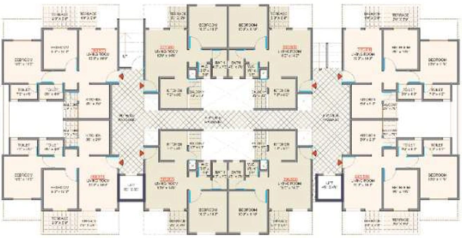 Floor Plan of Vaishnavi Bajirao Park in Ravet, Pune - Image 81143