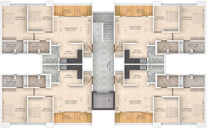 Floor Plan of Rohan Karan Evana in Wadgaon Sheri, Pune - Image 79342