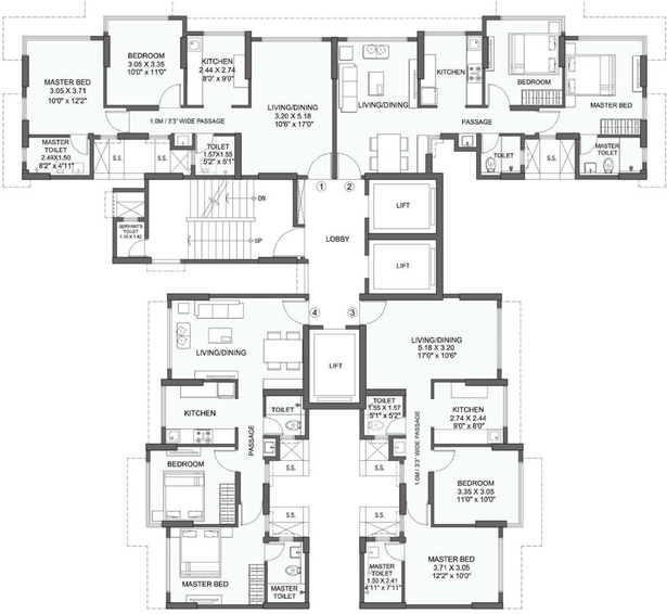 Floor Plan of Wadhwa The Address in Ghatkopar West, Mumbai - Image 79253