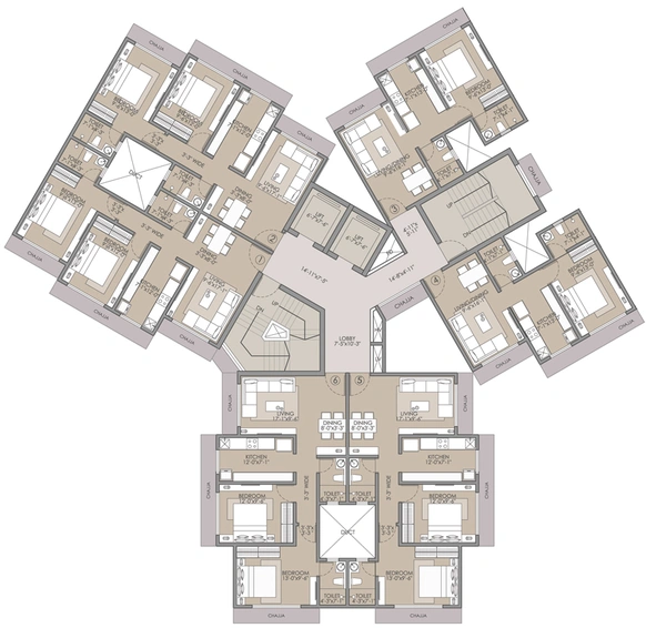 Floor Plan of 127 Raj Homes in Mira Road East, Thane - Image 79589