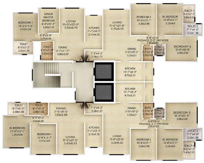 Floor Plan of Kolte Patil Jai Vijay in Vile Parle East, Mumbai - Image 79331