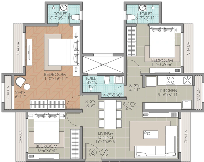 3 BHK Flat in Raj Heritage 2 in Mira Road East, Thane - Image 621901