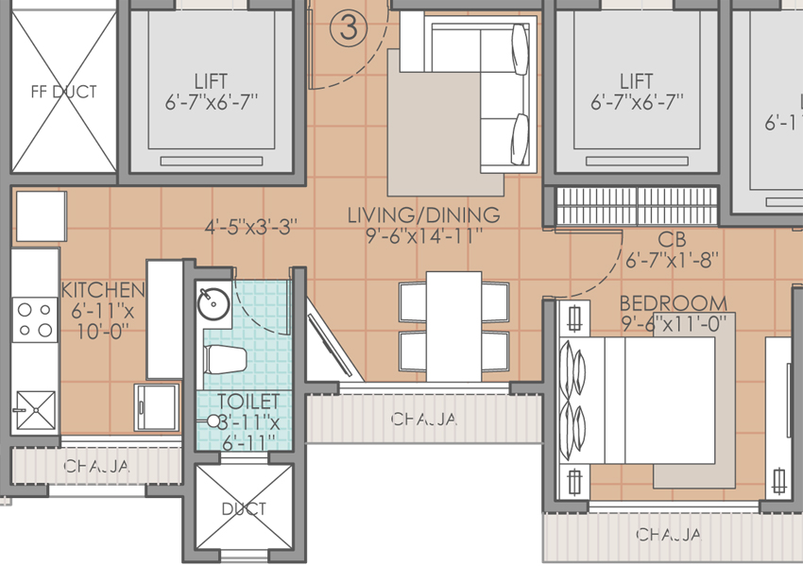 1 BHK Flat in Raj Heritage 2 in Mira Road East, Thane - Image 621899