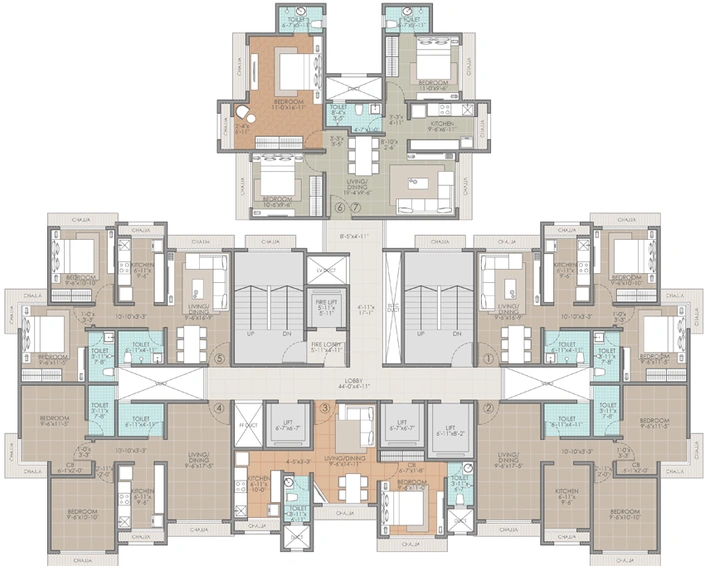 Floor Plan of Raj Heritage 2 in Mira Road East, Thane - Image 79770