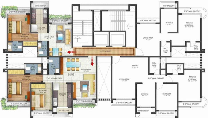 Floor Plan of Rassaz Greens in Mira Road East, Thane - Image 79779