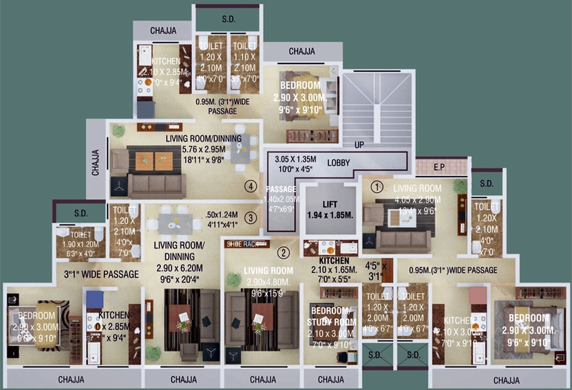 Floor Plan of Shree Partha in Thane West, Thane - Image 78937
