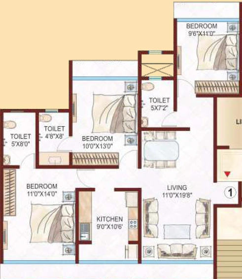 3 BHK Flat in Kabra Aurum in Goregaon West, Mumbai - Image 619003