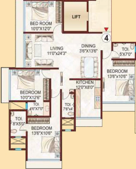 4 BHK Flat in Kabra Aurum in Goregaon West, Mumbai - Image 619004