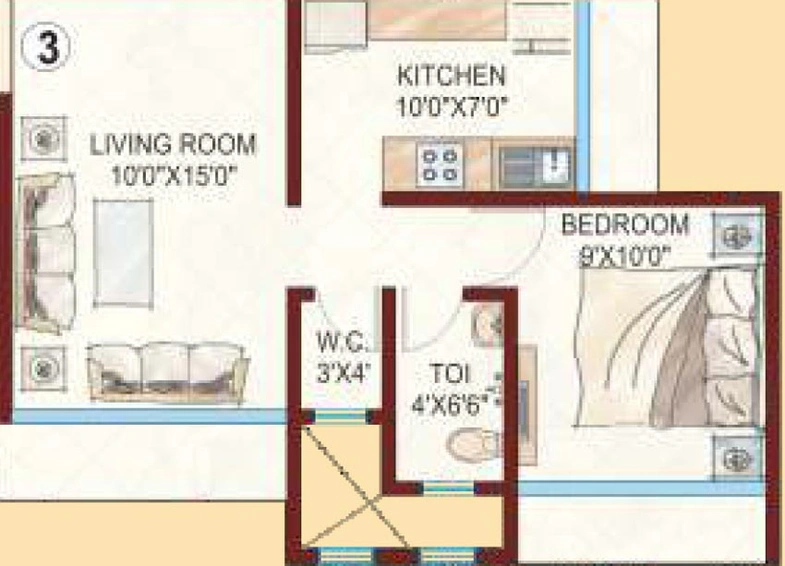 1 BHK Flat in Kabra Aurum in Goregaon West, Mumbai - Image 619001