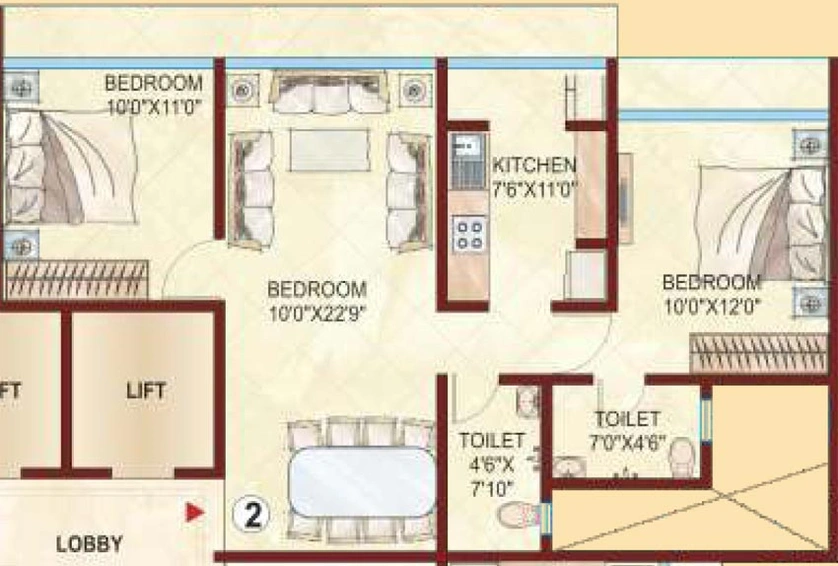 2 BHK Flat in Kabra Aurum in Goregaon West, Mumbai - Image 619002