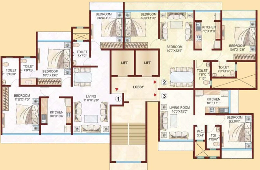 Floor Plan of Kabra Aurum in Goregaon West, Mumbai - Image 78944