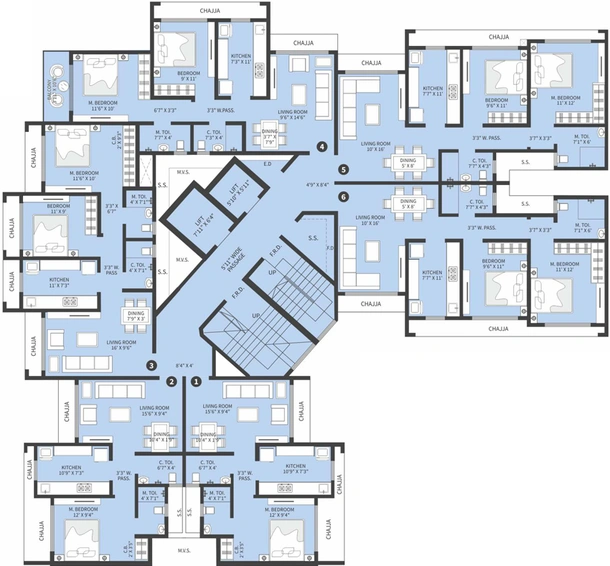 Floor Plan of Space Residency 2 in Mira Road East, Thane - Image 79795