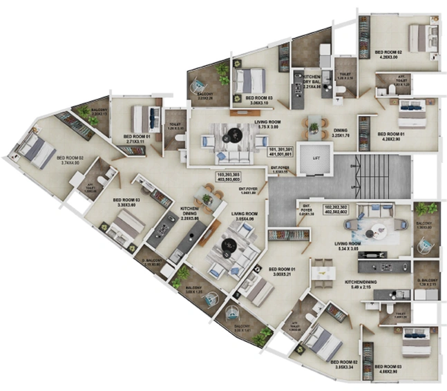 Floor Plan of Pioneer Vasantshree in Dhankawadi, Pune - Image 78972