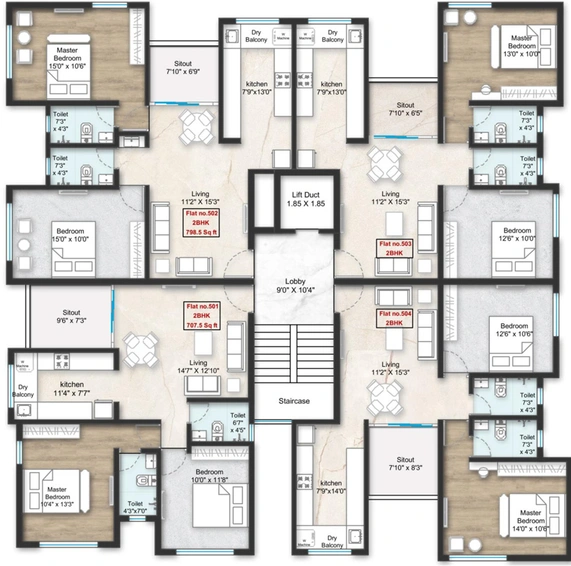 Floor Plan of Shri Laxmi Ramraj Society in Gultekdi, Pune - Image 83847