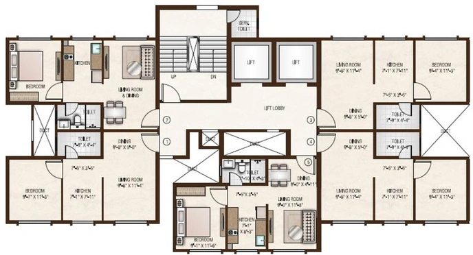 Floor Plan of Hiranandani Zen Maple in Powai, Mumbai - Image 79038