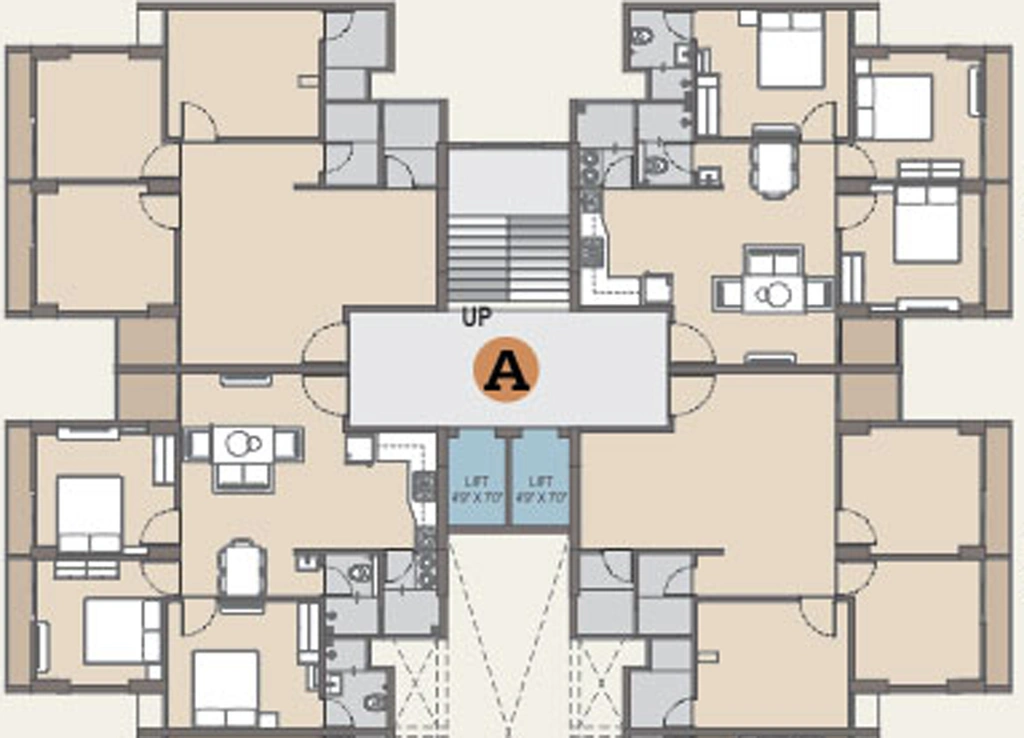 Floor Plan of Aatmiya Sanskar Residency in Maneja, Vadodara - Image 79046