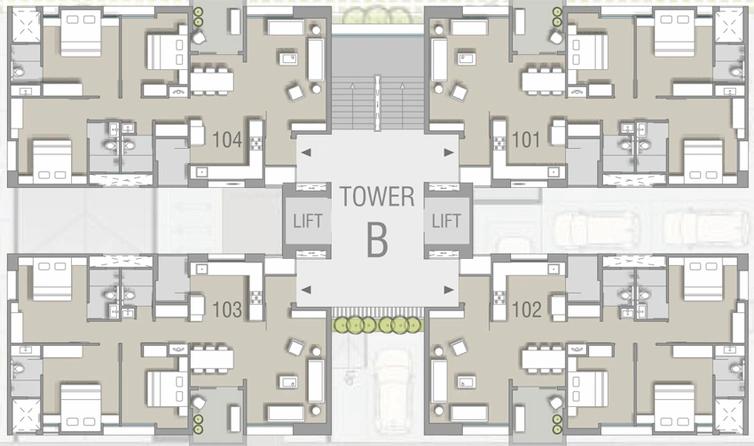 Floor Plan of Fortune Air in Gotri, Vadodara - Image 79164