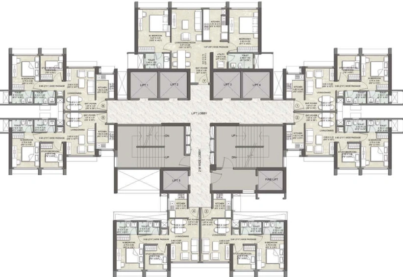 Floor Plan of Kalpataru Elitus in Mulund West, Mumbai - Image 26450