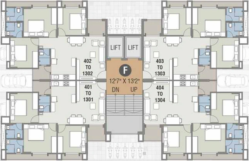 Floor Plan of Fortune Prestige in Manjalpur, Vadodara - Image 79066