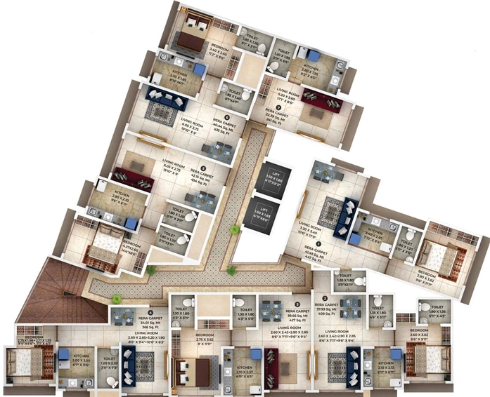 Floor Plan of Urban Icon in Kurla West, Mumbai - Image 26493