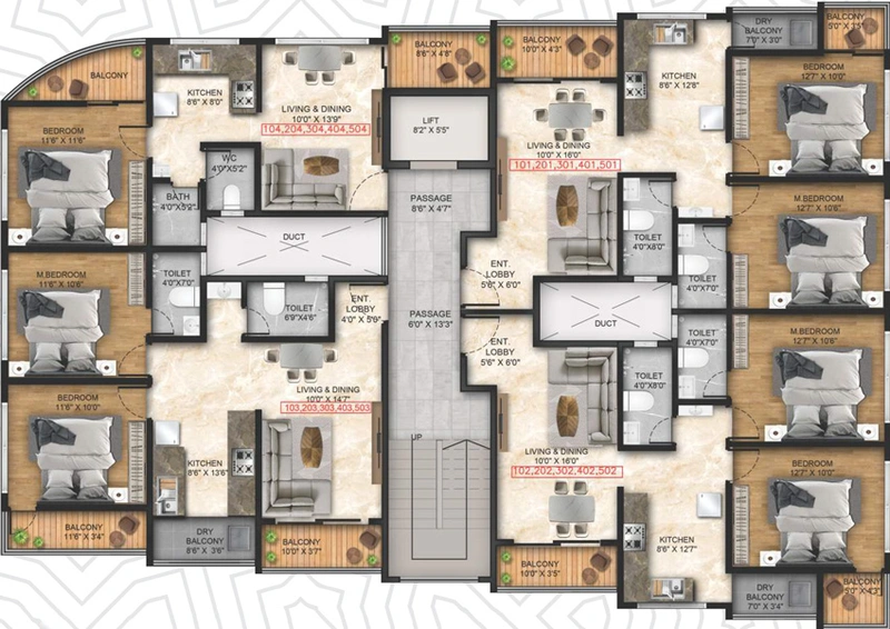 Floor Plan of Belmont Nexus in Dhanori, Pune - Image 79104