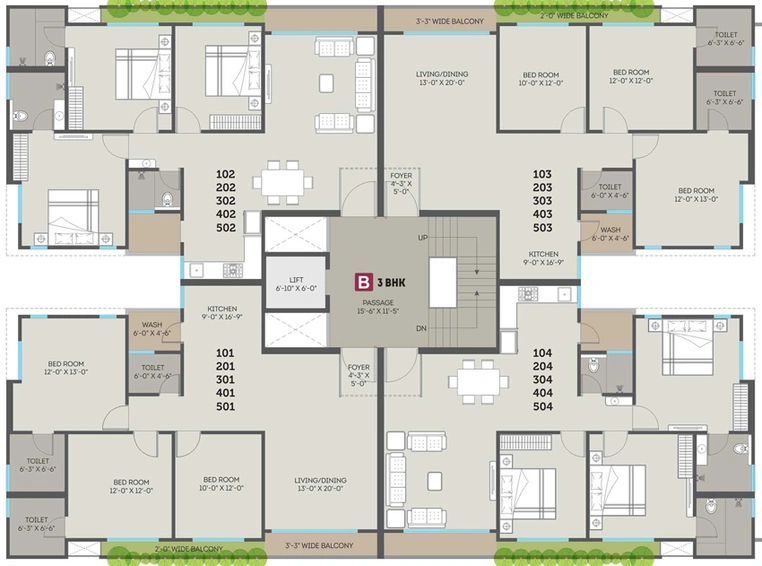Floor Plan of Vedant Eminent in Akota, Vadodara - Image 79188