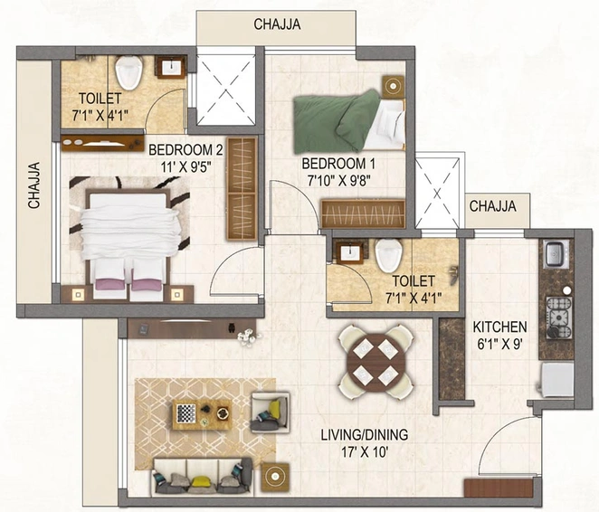 2 BHK Flat in BM Satyam Solaris in Chembur East, Mumbai - Image 620638