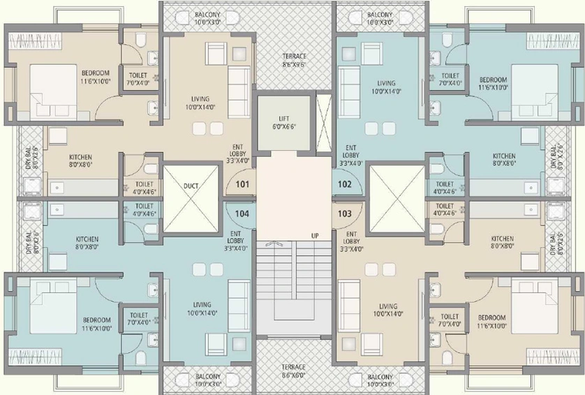 Floor Plan of LB Nitish Lambodar in Warje, Pune - Image 79140