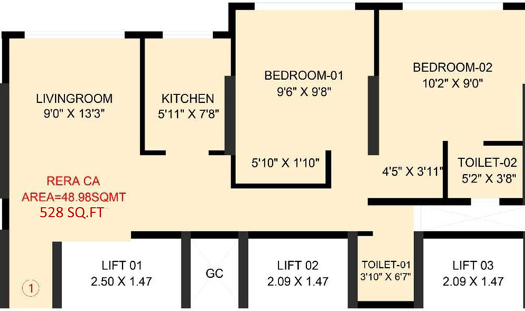 2 BHK Flat in Nirvaana Heights in Vikhroli East, Mumbai - Image 451727