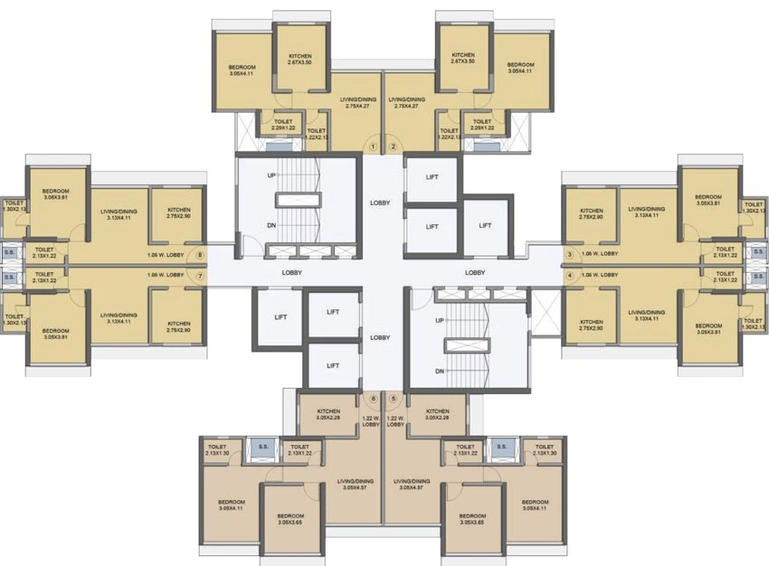 Floor Plan of Rajesh White City in Kandivali East, Mumbai - Image 81054