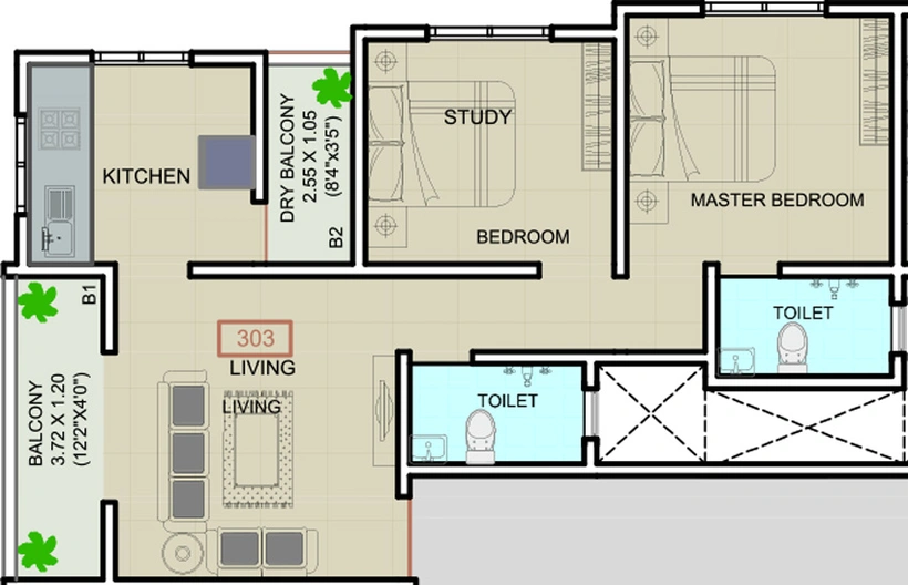 2 BHK Flat in Victory Rajlaxmi Residency in Ghotawade, Pune - Image 626583