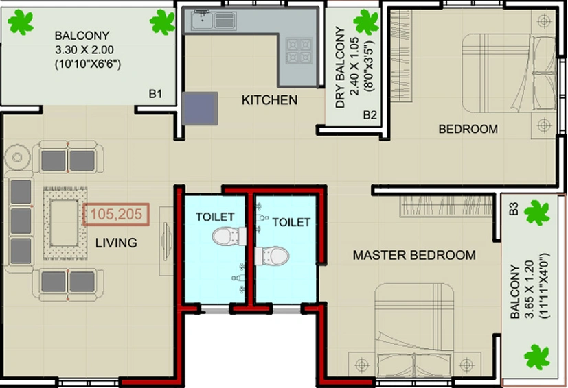 2 BHK Flat in Victory Rajlaxmi Residency in Ghotawade, Pune - Image 626584