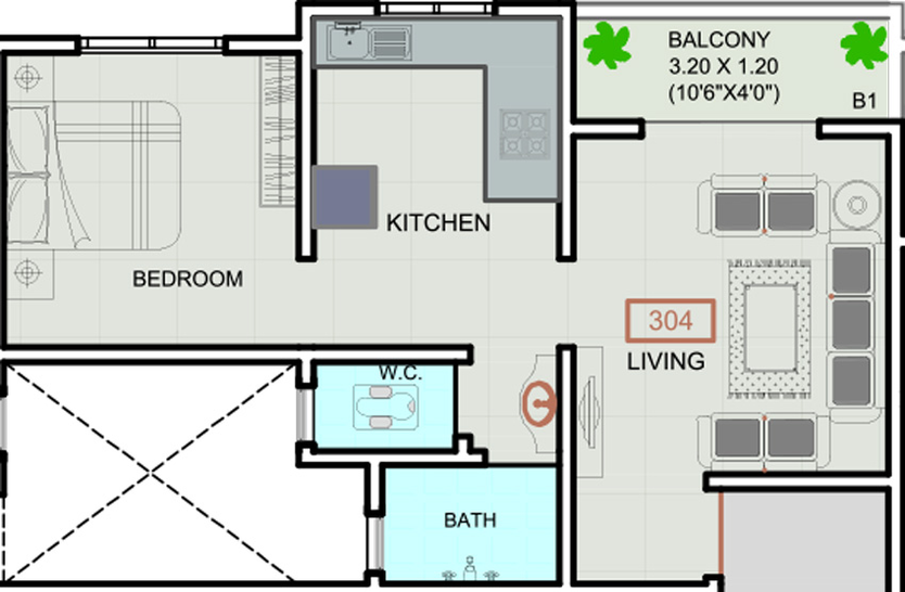 1 BHK Flat in Victory Rajlaxmi Residency in Ghotawade, Pune - Image 626582