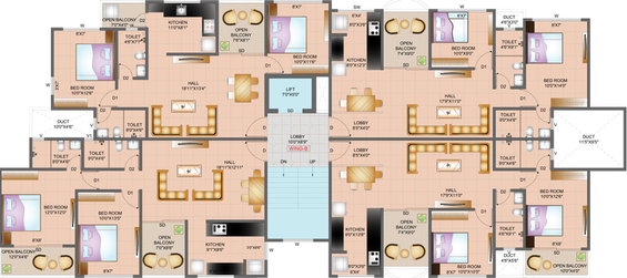 Floor Plan of Skyboat Casaverde in Ghorpadi, Pune - Image 80057