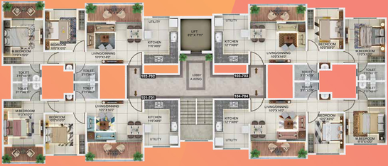 Floor Plan of Nageshwar Solitaire Empire in Moshi, Pune - Image 124922